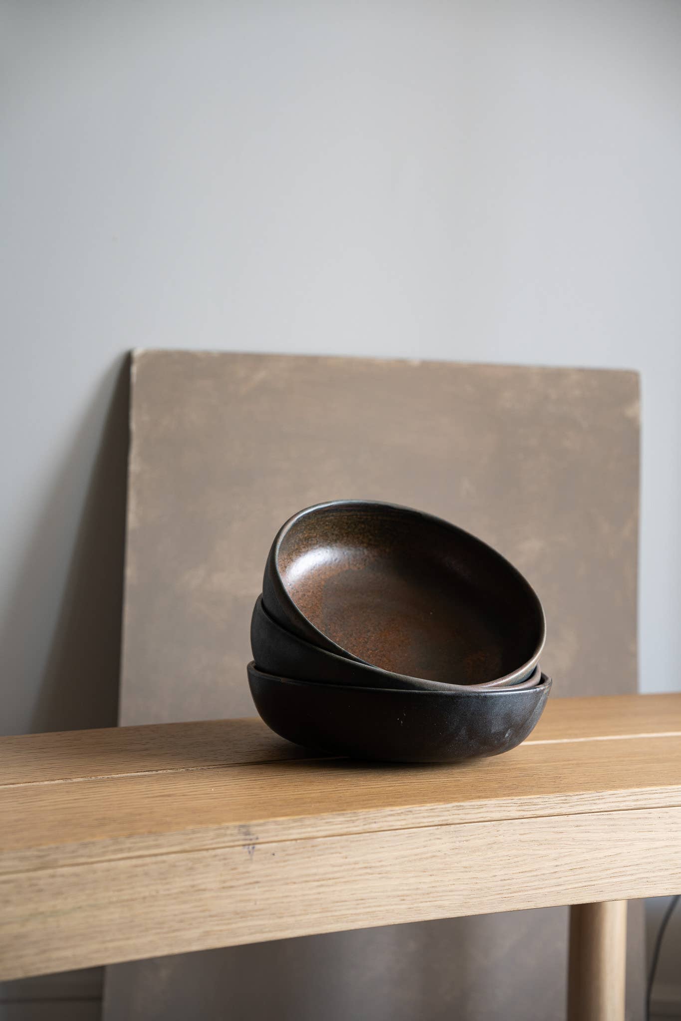 Rust Stoneware Pasta Bowl
