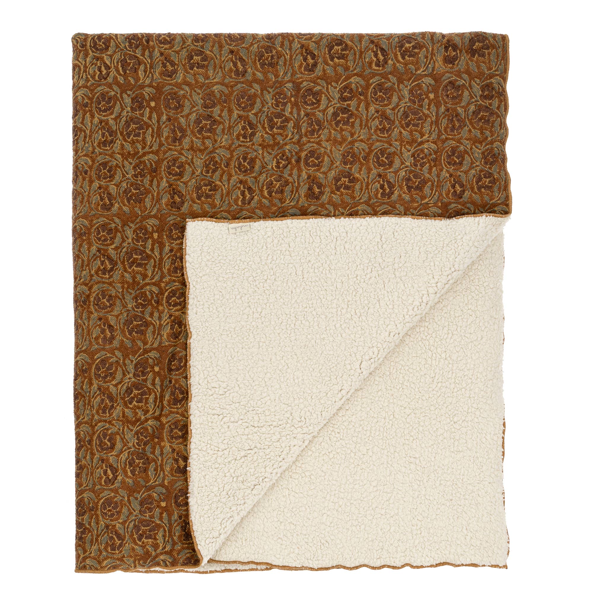 Mayur Block Print Sherpa Throw