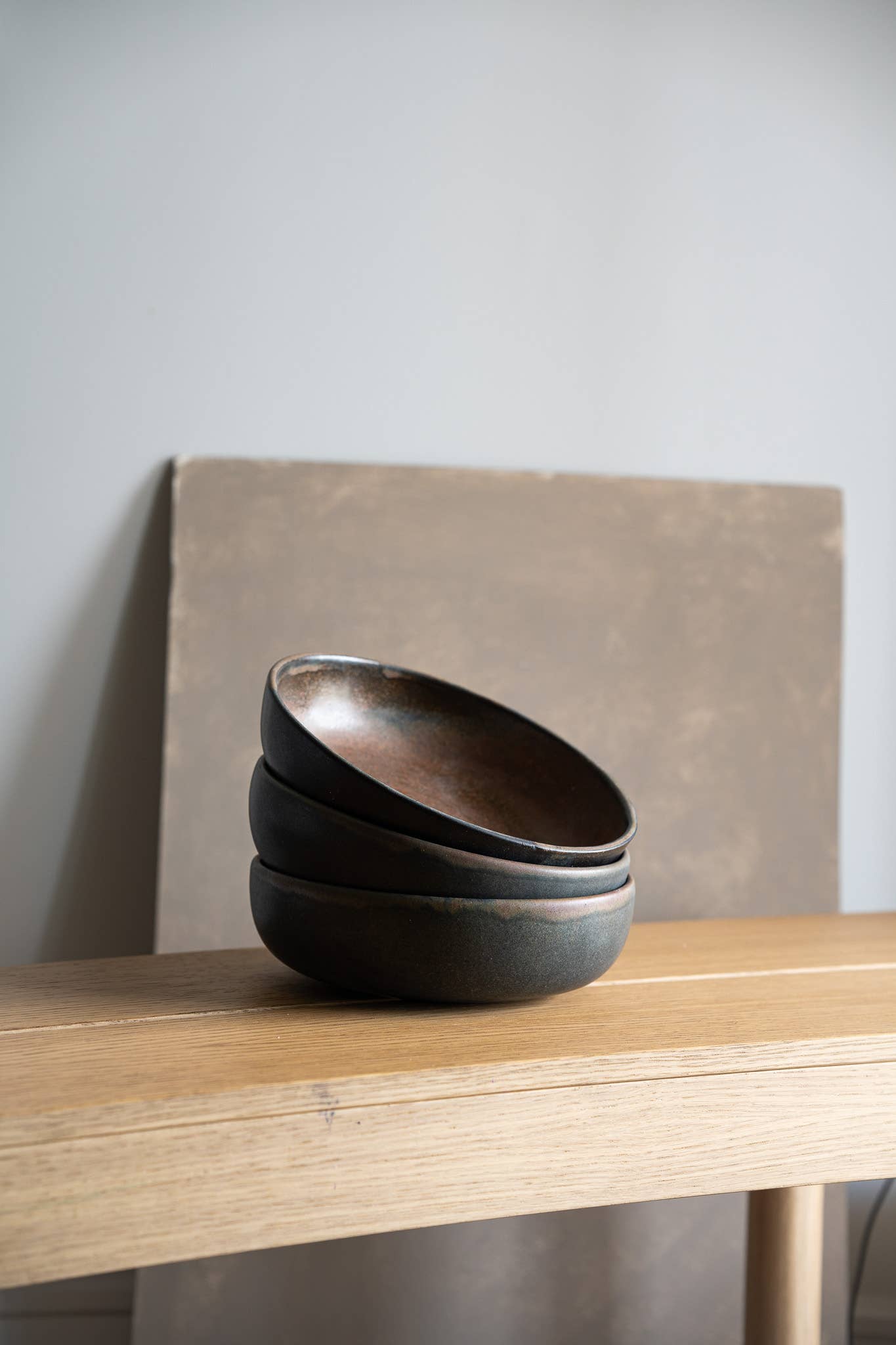 Rust Stoneware Pasta Bowl