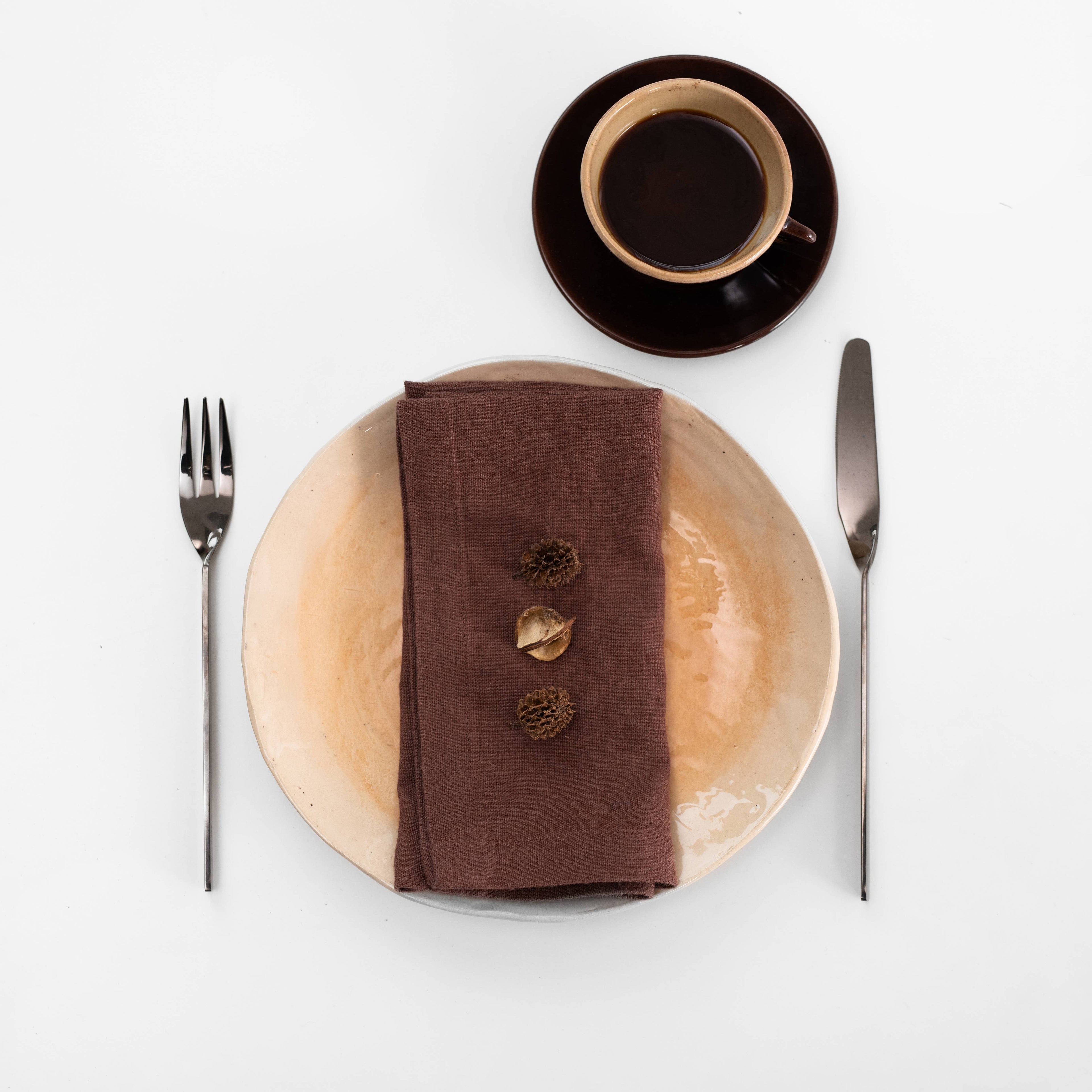 Chocolate Linen Napkins Set of 2