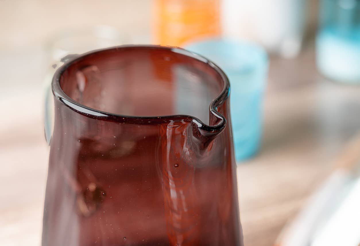 Handblown Glass Pitcher - Tamarind