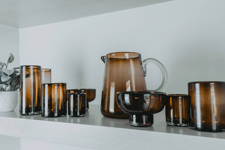 Handblown Glass Pitcher - Tamarind