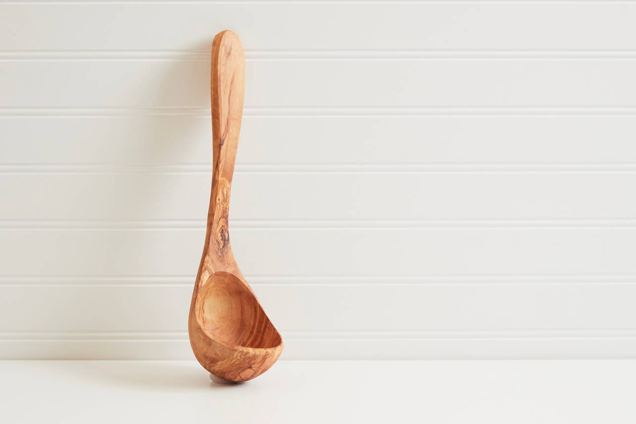 Italian Olivewood Soup and Pasta Ladle
